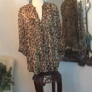 Charter Club 1X feminine & pretty lepord  blouse